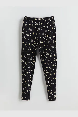 LC Waikiki Lcw Eco Schwarze Blumenmädchen-leggings Mit Elastischem Bund für Damen - 7–8 Jahre