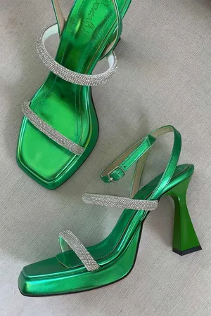 Disney Metallic-grüne Abendschuhe K 05215400809 für Damen - 37