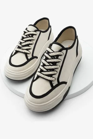 Marjin Sneaker – Sportschuhe Aus Leinen Mit Schnürung – Ecru für Damen - 37
