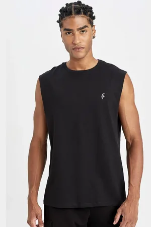 DeFacto Fit Boxy Fit Rundhalsausschnitt Sportler Tank Top A1821ax24hs für Herren - S