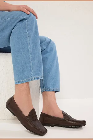 Trendyol Braune Loafer-schuhe Aus Echtem Leder Mit Quadratischer Zehenpartie für Herren - 43
