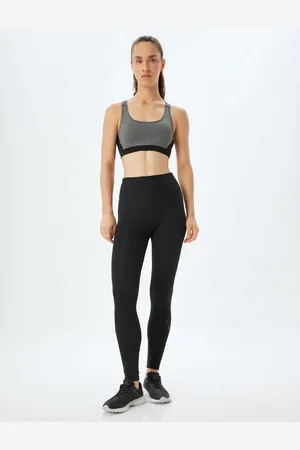 Koton Slim-fit-sportstrumpfhose Mit Hoher Taille Und Nahtdetails – Interlock für Damen - S