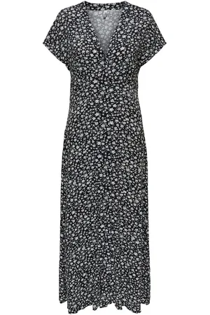 ONLY Kleid Normal Geschnitten V-ausschnitt Langes Kleid für Damen - M