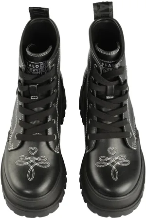 Buffalo Elegante Stiefelette Aspha Rld West Black/white Kunstleder Mit Herausnehmbare für Damen - 40