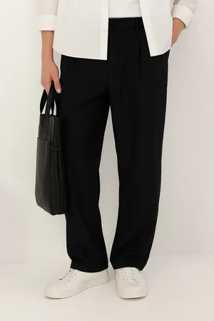 Trendyol Schwarze Baggy-hose Mit Weitem Bein Und Lockerem Stoff für Herren - 40