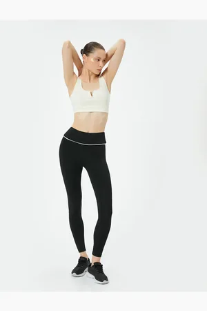 Koton Gestreifte Slim-fit-sportstrumpfhose Mit Hoher Taille für Damen - M