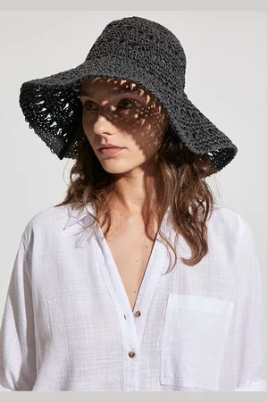 Mavi Schwarzer Strohhut --900 für Damen - One Size