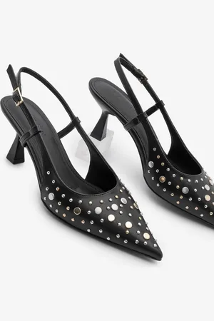 Marjin Stiletto-champion-schuhe – Schwarze, Mit Nieten Besetzte Trock-schuhe Mit Langem Calafate-flügelabsatz - 37