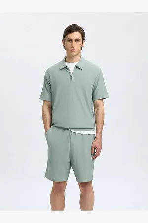 SELECTED Polo Shirt Half-zip Plissee für Herren - XL
