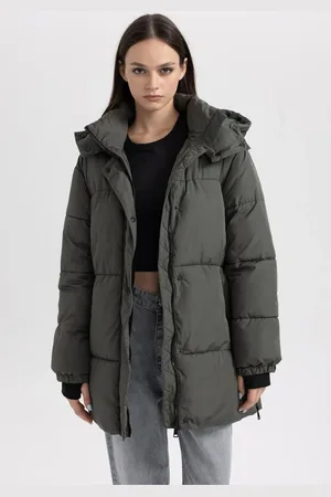 DeFacto Relax Fit Puffer Mit Kapuze Wasserdichter Pufferjacke-parka A3201ax23wn für Damen - XL