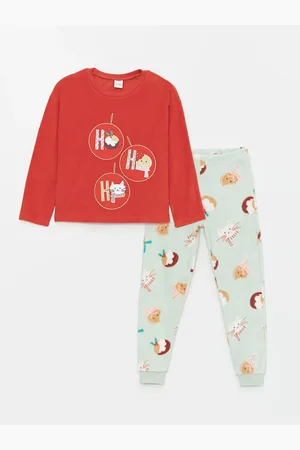 LC Waikiki Lcw Mädchen-pyjama-set Aus Fleece Mit Rundhalsausschnitt Und Neujahrsmotiv für Damen - 4–5 Jahre