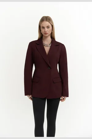 MAI Briella Burgunderfarbener Blazer Mit Taillenbund für Damen - M/L