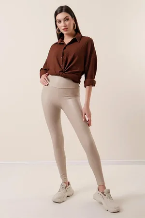 By Saygı Lycra-lederstrumpfhose Mit Hoher Taille für Damen - XL