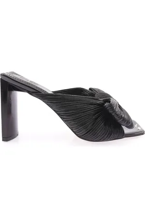 DGN 1306 Schwarze Hausschuhe Mit Absatz Und Schleife für Damen - 38