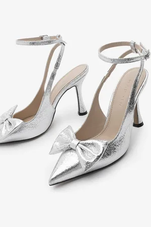 Marjin Laverta Silberne Stiletto-schuhe Mit Schleifendetail Und Knöchelriemen - 38