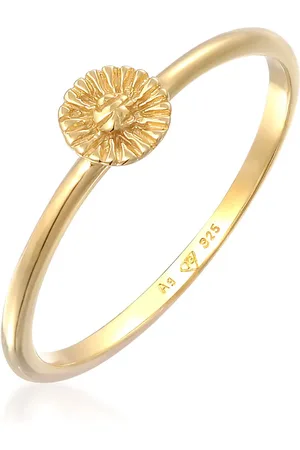 Elli Ring – Blumen-boho-hippie, 925er Sterlingsilber, Vergoldet für Damen - 56