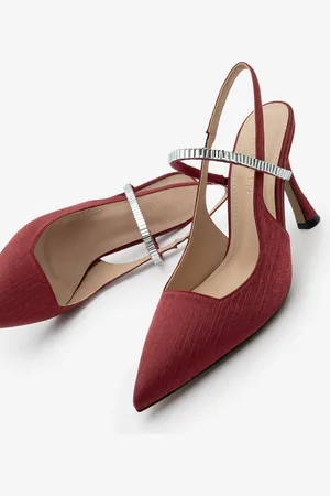 Marjin Burgunderroter Lovan-stiletto-absatz Aus Satin Mit Spitzer Zehenpartie Und Steindetails für Damen - 38