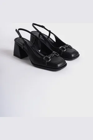Capone Outfitters Quinn Schuhe Mit Offenem Rücken, Stumpfer Spitze Und Dickem Absatz Und Schnalle für Damen - 39