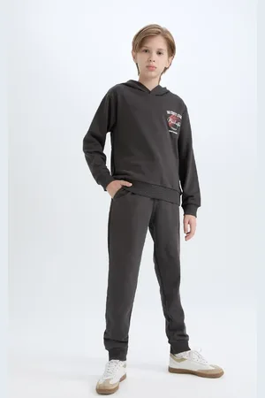 DeFacto Set Aus Bedruckter Kapuzenpullover Und Elastischer Jogginghose Für Jungen – D2040a824au für Herren - 8–9 Jahre