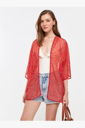 LC Waikiki Gemusterter Kimono Mit Schalkragen für Damen - 40