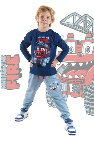 Denokids Set Aus T-shirt Und Jogginghose Für Jungen – Monster Fire Department für Herren - 5 Jahre alt
