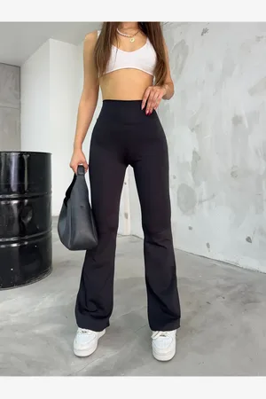 BİKELİFE Leggings Mit Hoher Taille Und Ausgestelltem Bein für Damen - M