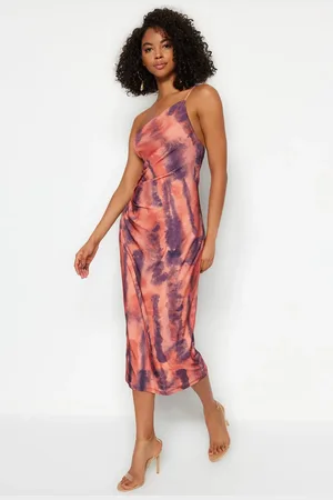 Trendyol Braunes Midi-bleistiftkleid Aus Strick In Limitierter Auflage – Verstellbarer Riemen Twoss23el01577 für Damen - S