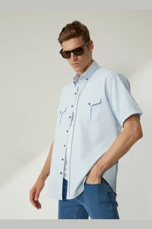 Altınyıldız Classics Altınyıldız Classics Blaues Kurzarmhemd 4a2023200101 für Herren - L
