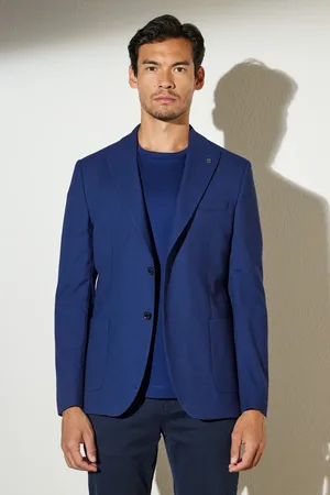 Brooks Brothers Marineblaue, Schmal Geschnittene, Zweireihige Jacke Mit Spitzem Kragen Und Taschen für Herren - 50