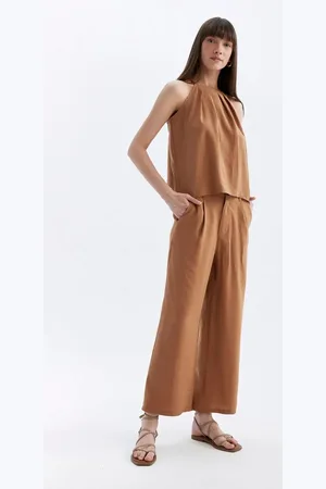 DeFacto Kurze, Weite Beintaschen, Hohe Taille, Weites Bein, Kurze Modalhose für Damen - 34