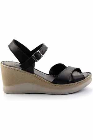 Disney Schwarze Schuhe Mit Keilabsatz Aus Echtem Leder K 05281018403 für Damen - 39