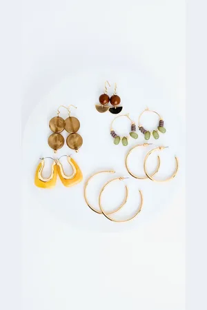 Penti Natürliches Gold-ohrring-set für Damen - One Size