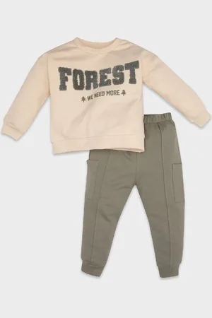 DeFacto Bedrucktes Sweatshirt Und Jogginghose Mit Elastischem Bund Für Babys – 2-teiliges Set für Herren - 12–18 Monate