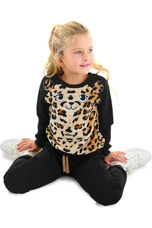 Denokids Trainingsanzug-set Aus Plüsch Mit Leopardenmuster Für Mädchen – Winter für Damen - 4 Jahre alt
