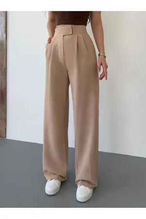 BİKELİFE Hose Aus Palazzo-stoff Mit Hoher Taille Und Klettverschluss für Damen - 44
