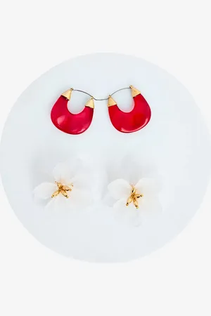 Penti Floral Gold Ohrringe Set für Damen - One Size