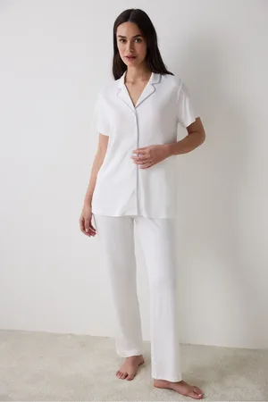 Penti Lana Solid Shirt Off-white Pyjama-set für Damen - M
