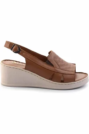 Disney Hellbraune Schuhe Mit Keilabsatz Aus Echtem Leder – K 05466057303 für Damen - 39
