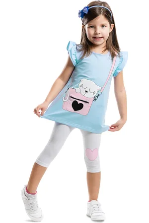 Denokids Weißes Sommer-set Aus T-shirt Und Leggings Für Mädchen – Mit Katzen- Und Taschendetail für Damen - >7 Jahre