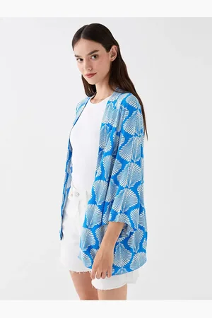 LC Waikiki Lcw Lässiger, Gemusterter Oversize-kimono Mit Schalkragen für Damen - S