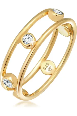 Elli Ring – Doppelt Auffälliges 925er-sterlingsilber Mit Exquisitem Kristall für Damen - 54