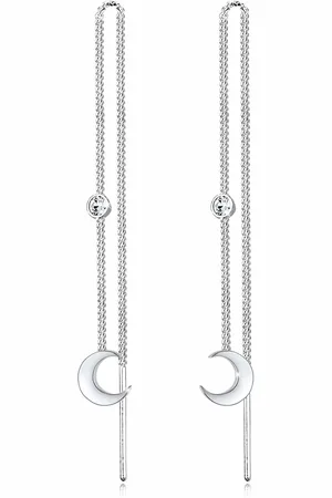 Elli Ohrringe Halbmond Solitär Kristal 925 Gümüş für Damen - One Size