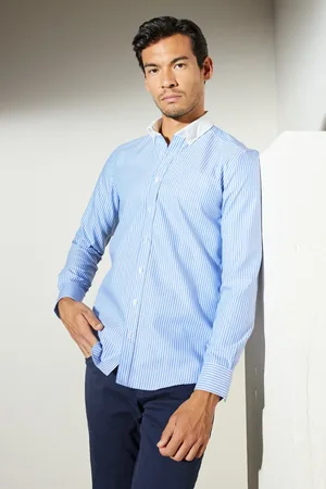 Brooks Brothers Weißes Slim-fit-hemd Mit Knopfkragen Aus 100 % Baumwolle Mit Muster für Herren - 46