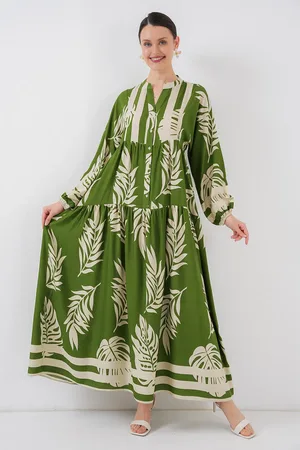 Bigdart 5 2423 Authentisches Gemustertes Hijab-kleid für Damen - 38