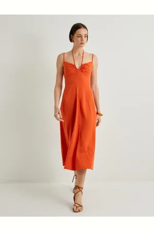 Koton Trägerloses Midikleid Mit Neckholder, Drapiert für Damen - 42