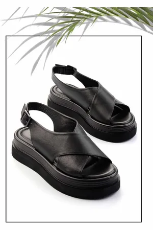 Disney Schwarze Sandalen Aus Echtem Leder K 05359031803 für Damen - 39