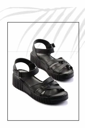 Disney Schwarze Sandalen Aus Echtem Leder K 05763092603 für Damen - 38