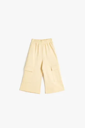 Koton Gerippte Jogginghose Mit Weitem Bein Und Gummizug Und Cargotaschen für Damen - 12–18 Monate