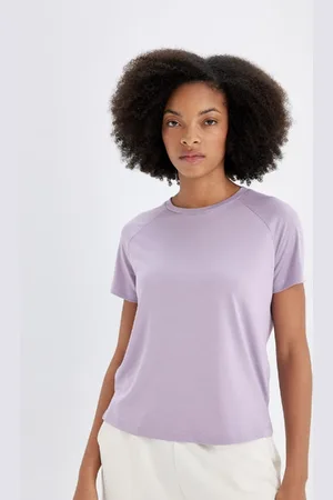 DeFacto Fit Modal-sport-t-shirt Mit Rundhalsausschnitt Und Kurzen Ärmeln für Damen - M