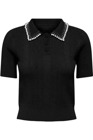ONLY Polo Normal Geschnitten Polokragen Strickoberteil für Damen - L